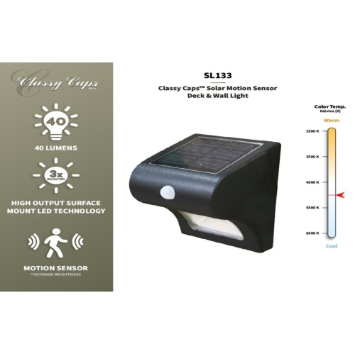 Classy Caps Solar Motion Sensor Deck & Wall Light SL133