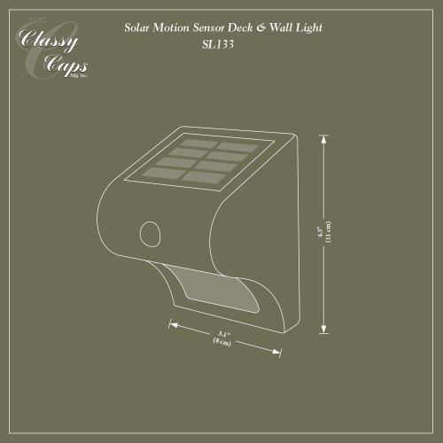 Classy Caps Solar Motion Sensor Deck & Wall Light SL133