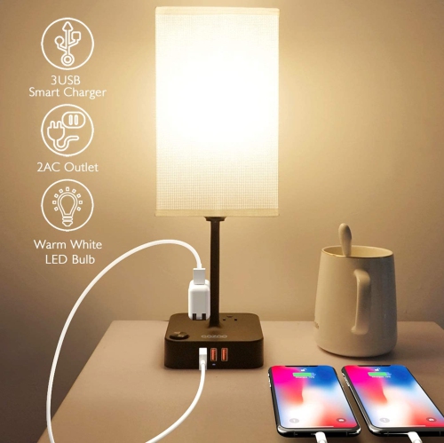 Cozoo Bedside Table Desk Lamp With 3, Best Usb Powered Desk Lamp