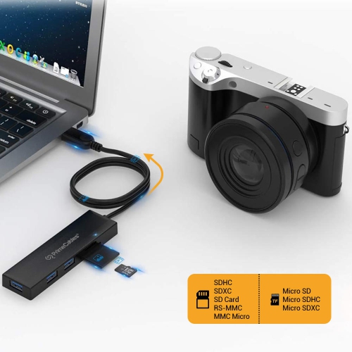 5 In 1 Ultra-Slim USB Data Hub With 3 USB 3.0 Ports And SD+TF Card Slots