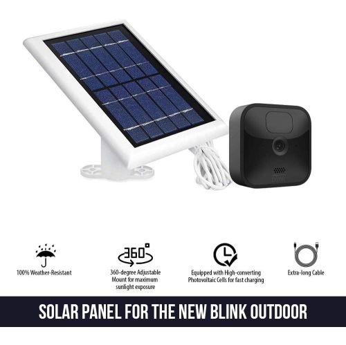 Wasserstein Solar Panel with Internal Battery Compatible with Blink Outdoor, Blink XT and Blink XT2 Outdoor Camera