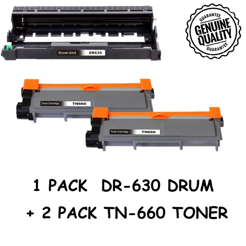 Bestoner™ Brother 1Drum + 2 Toner DR630/DR-630/TN660/TN660/TN630 Compatible Brother DCP-L2520DW DCP-L2540DW HL-L2300D HL-L2305W HL-L2320D HL-L2380