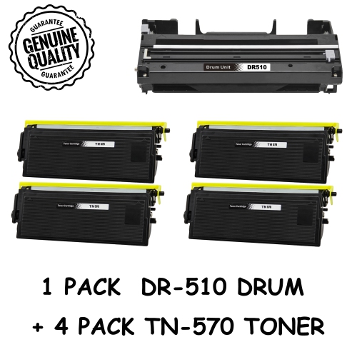Bestoner™ Brother 1Drum + 4 Toner DR510/DR-510/TN570/tn-570/tn570/tn540 Compatible Brother DCP-8040 8045 HL-5100 5130 5140 5150 5170 MFC-8440 8220