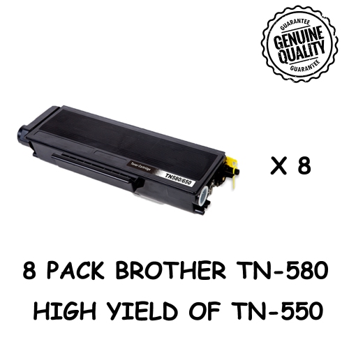 Bestoner™ 8 PK Brother TN580/TN-580/tn580/tn 580/tn550 Compatible Black Toner Cartridge Brother DCP-8060 8065 HL-5200 5240 5250 5270 5280 MFC-8460