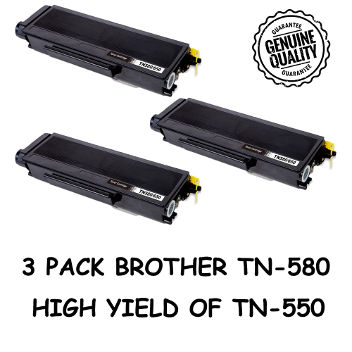 Bestoner™ 3 PK Brother TN580/TN-580/tn580/tn 580/tn550 Compatible Black Toner Cartridge Brother DCP-8060 8065 HL-5200 5240 5250 5270 5280 MFC-8460