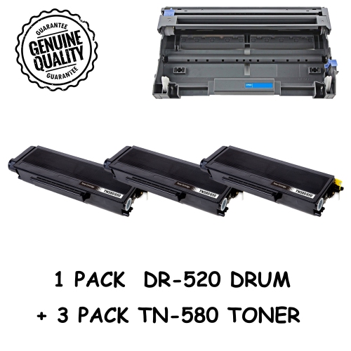 Bestoner™ Brother 1Drum + 3 Toner DR520/DR-520/TN580/tn-580/tn580/tn550 Compatible Brother DCP-8060 8065 HL-5200 5240 5250 5270 5280 MFC-8460 8470