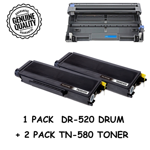 Bestoner™ Brother 1Drum + 2 Toner DR520/DR-520/TN580/tn-580/tn580/tn550 Compatible Brother DCP-8060 8065 HL-5200 5240 5250 5270 5280 MFC-8460 8470