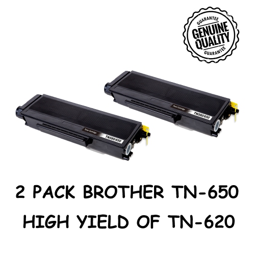 2pk TN-650 for Brother New TN650 High Yield Toner Cartridge HL-5340D DCP-8050 