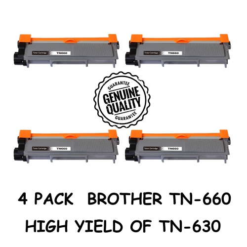 TN660 Toner Cartridge Compatible for Brother TN-660 TN660 TN630 TN 660 630  MFC-L2700DW HL-L2300D HL-L2320D HL-L2340DW HL L2360DW DCP-L2540DW DCP- L2520DW MFC-L2740DW Printer Ink (4-Pack, Black) 