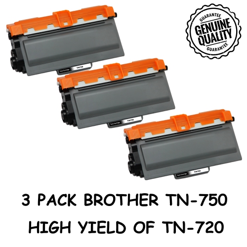 Bestoner™ 3 PK Brother TN750/TN-750/tn750/tn 750/tn720 Compatible Black Toner Cartridge Brother HL-5440 HL-5450 HL-6180 DCP-8110 DCP-8150 MFC-8510