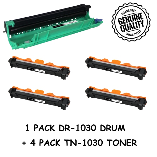 Bestoner™ Brother 1Drum + 4 Toner DR1030/DR-1030/TN1030/tn-1030/tn1030/tn1060 Compatible Brother DCP-1512 DCP-1612W HL-1112 HL-1212W