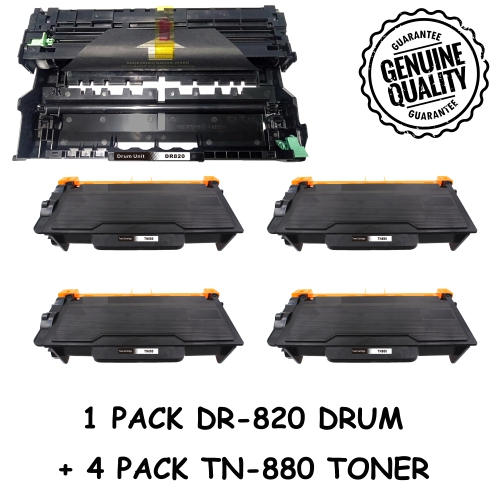 Bestoner™ Brother 1Drum + 4 Toner DR820/DR-820/TN880/tn-880/tn880/tn850 Compatible Brother HL-L6200 L6300 L5100 MFC-L5700 L5800 L6800 DCP-5500 L5600
