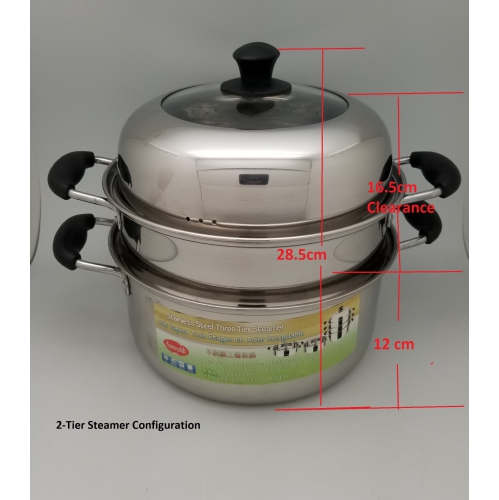 Sunwealth Étuveuse pour conserve à trois niveaux, en acier inoxydable de 26 cm de diamètre.