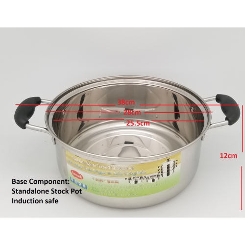 Sunwealth Étuveuse pour conserve à trois niveaux, en acier inoxydable de 26 cm de diamètre.