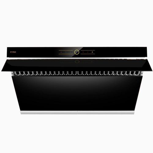 FOTILE JQG9001 36" Range Hood | Unique Side-Draft Design for Under Cabinet or Wall Mount| Powerful Motor | LED Lights | Onyx Black Tempered Glass