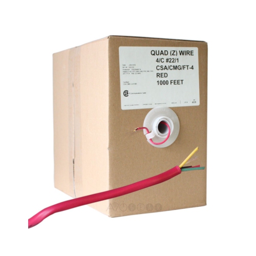 Truarmed 22AWG 4 Conductor Red Quad Alarm Cable
