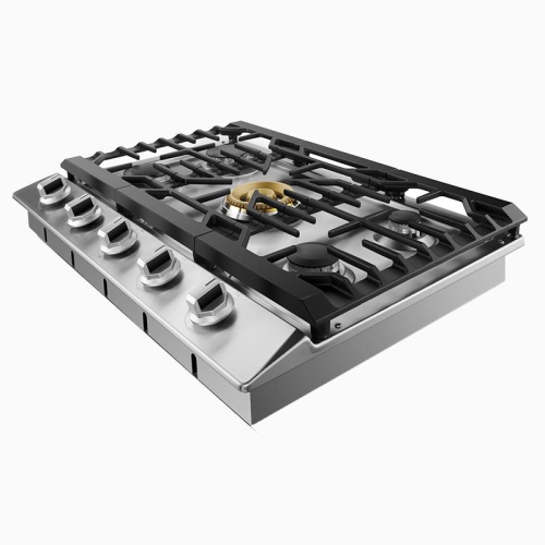 FOTILE GLS30501 30” Stainless Steel 5-Burner Gas Cooktop, Tri-Ring 21,000 BTUs Center Burner with Flame Failure Protection Removable Grates and