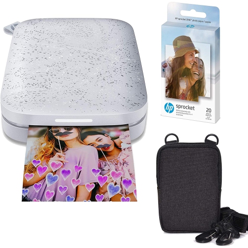 HP  Sprocket Portable 2X3" Instant Photo Printer (Luna Pearl) Zink Paper Bundle