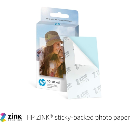 HP Sprocket Portable 2x3" Instant Photo Printer Zink Paper Bundle, Luna Pearl
