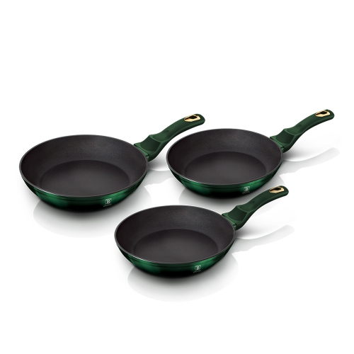 Berlinger Haus 3-Piece Aluminum Frypan Set with Non-Stick Cooking Pans, Lead and PFOA Free
