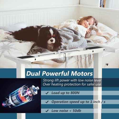 Costway Electric Adjustable Standing up Desk Frame Dual Motor w/Controller