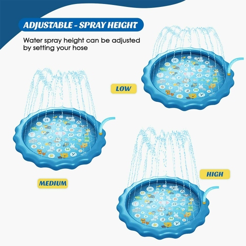 ISTAR Splash Pad Sprinkler For Kids And Wading Pool For Learning Children’s Sprinkler Pool Inflatable Water Toys “From A To Z” Outdoor Swimming Pool