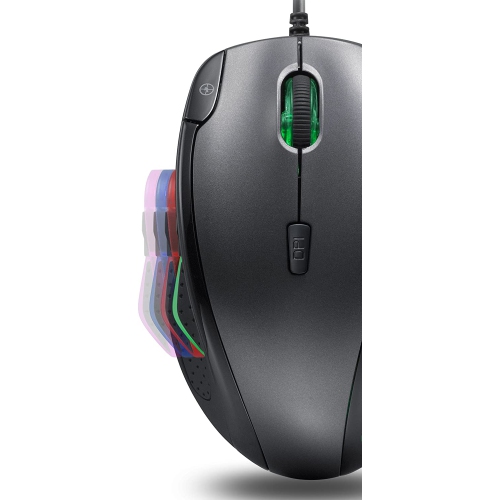 PUREX Technology 3000 DPI High Precision Wired Optical Gaming Mouse with adjustable Thumb-Rest - PXE-M720BU