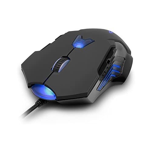 PUREX Technology 8200 DPI High Precision Programmable Wired Laser Gaming Mouse, 8 Programmable Buttons, 6 DPI Settings, 6 Color Led Indicating