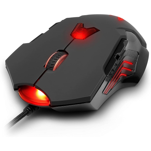 PUREX Technology 8200 DPI High Precision Programmable Wired Laser Gaming Mouse, 8 Programmable Buttons, 6 DPI Settings, 6 Color Led Indicating