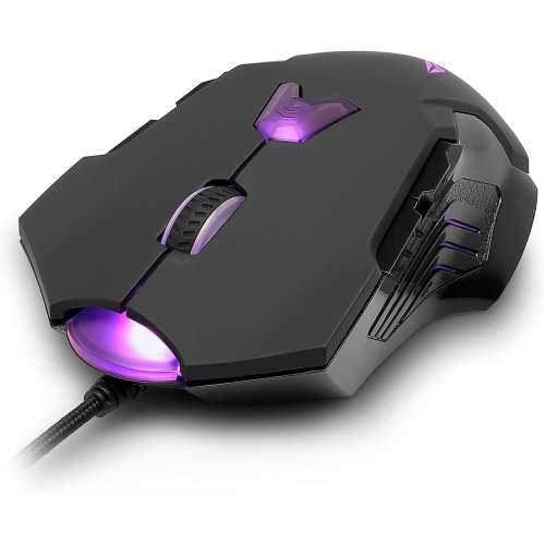 PUREX Technology 8200 DPI High Precision Programmable Wired Laser Gaming Mouse, 8 Programmable Buttons, 6 DPI Settings, 6 Color Led Indicating