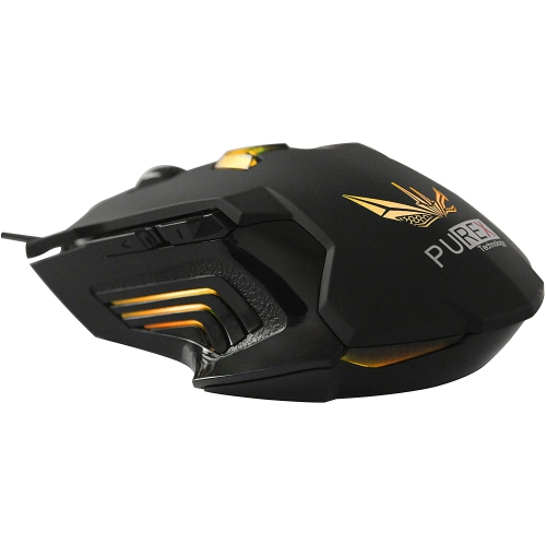 PUREX Technology 8200 DPI High Precision Programmable Wired Laser Gaming Mouse, 8 Programmable Buttons, 6 DPI Settings, 6 Color Led Indicating