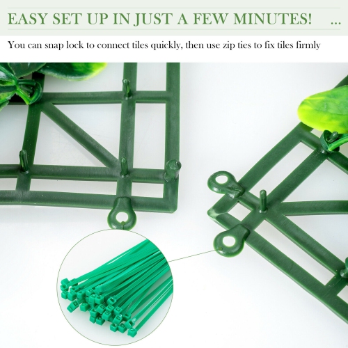 Gymax 12PCS 20x20inch Artificial Daisy Hedge Plant Privacy Fence Hedge Panels