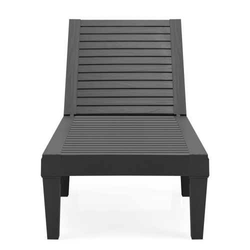 Gymax Set of 2 Patio Outdoor Chaise Lounge Chair Recliner w/ Adjustable Backrest