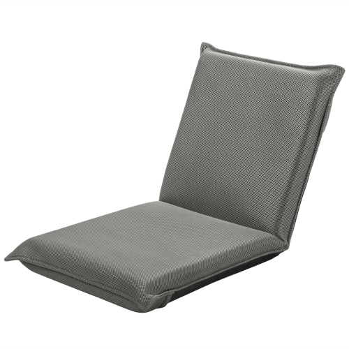 Fauteuil de plancher ajustable à 6 positions et rembourré avec sofa Lazy repliable gris de Gymax