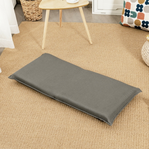 Fauteuil de plancher ajustable à 6 positions et rembourré avec sofa Lazy repliable gris de Gymax