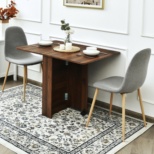 Gymax 5pcs Dining Table Set Folding Drop Leaf Table and 4 Chairs Space Saving