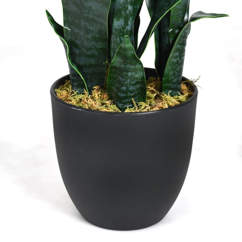 Gymax Artificial Snake Plant 35.5" Fake Sansevieria Indoor-Outdoor Decoration Green
