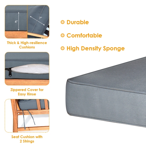 Gymax 4pcs Wooden Patio Furniture Set Table & Sectional Sofa Garden