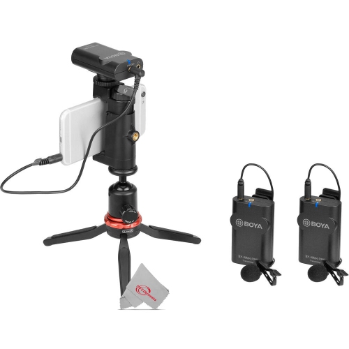Boya BY-WM4 PRO-K2 Two-Person Digital Camera-Mount Wireless Omni Lavalier Microphone System