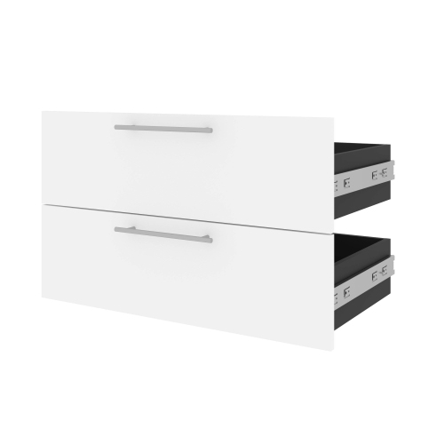 Orion 2 Drawer Set For Orion 30"W Shelving Unit - White & Walnut Grey