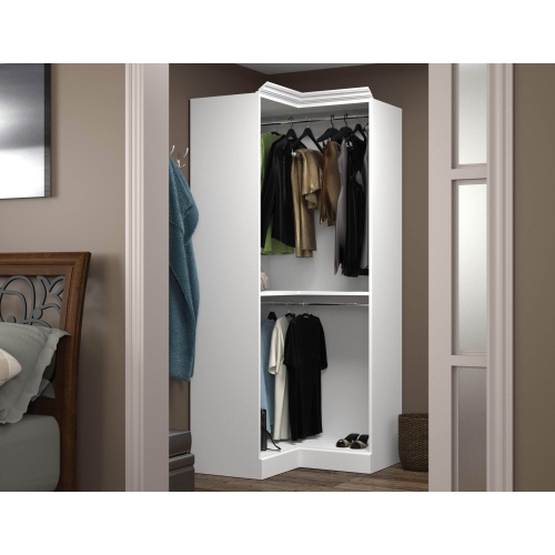Versatile 36” Corner Closet Organizer - White