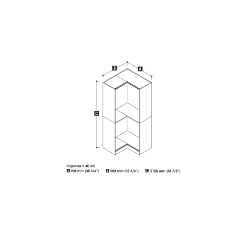 Versatile 36” Corner Closet Organizer - White