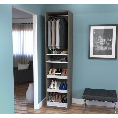 Cielo 19.5” Closet Organizer - Bark Grey & White