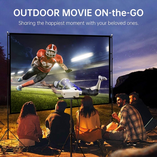 VIMGO Mini WiFi Projector, 6000Lux Full HD 1080P Supported for Outdoor Movies