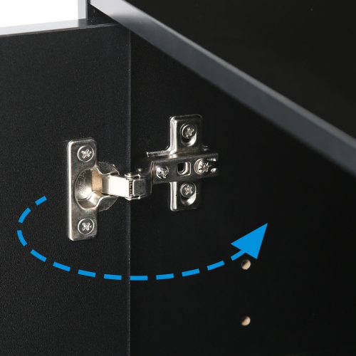 FITUEYES Printer Stand with Storage On Wheels Mobile Wood Work Cart Black PS406001WB