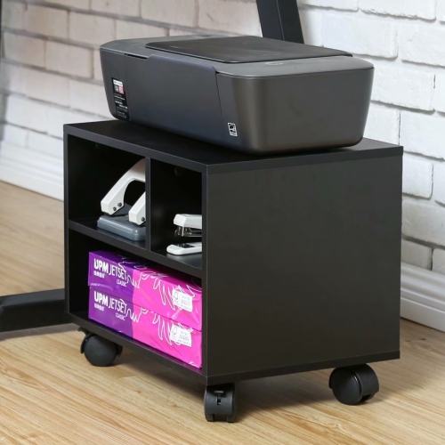 FITUEYES Mobile Printer Stand Under Desk Machine Work Modern File Cabinet Cart with Wheels, PS304003WB