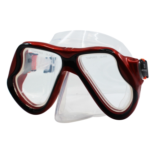 Masque de plongée SPECTRA Pro avec tuba ET lunettes de plongée libre avec  verres en verre trempé pour adultes, rouge