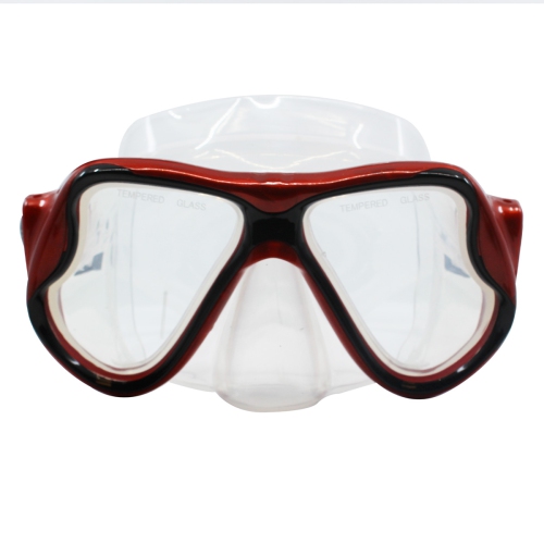 Masque de plongée SPECTRA Pro avec tuba ET lunettes de plongée libre avec verres en verre trempé pour adultes, rouge