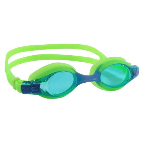 SCAUP Lunettes de Natation pour Enfants BAY - Lunettes de Plongée Anti-Buée avec Protection UV, 7 Ans +, Vert