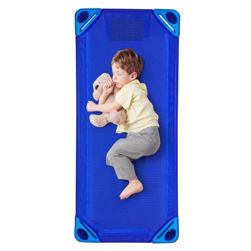 Costway Pack of 4 Kids Stackable Naptime Cot 51''Lx23''W Daycare Rest Mat Colorful